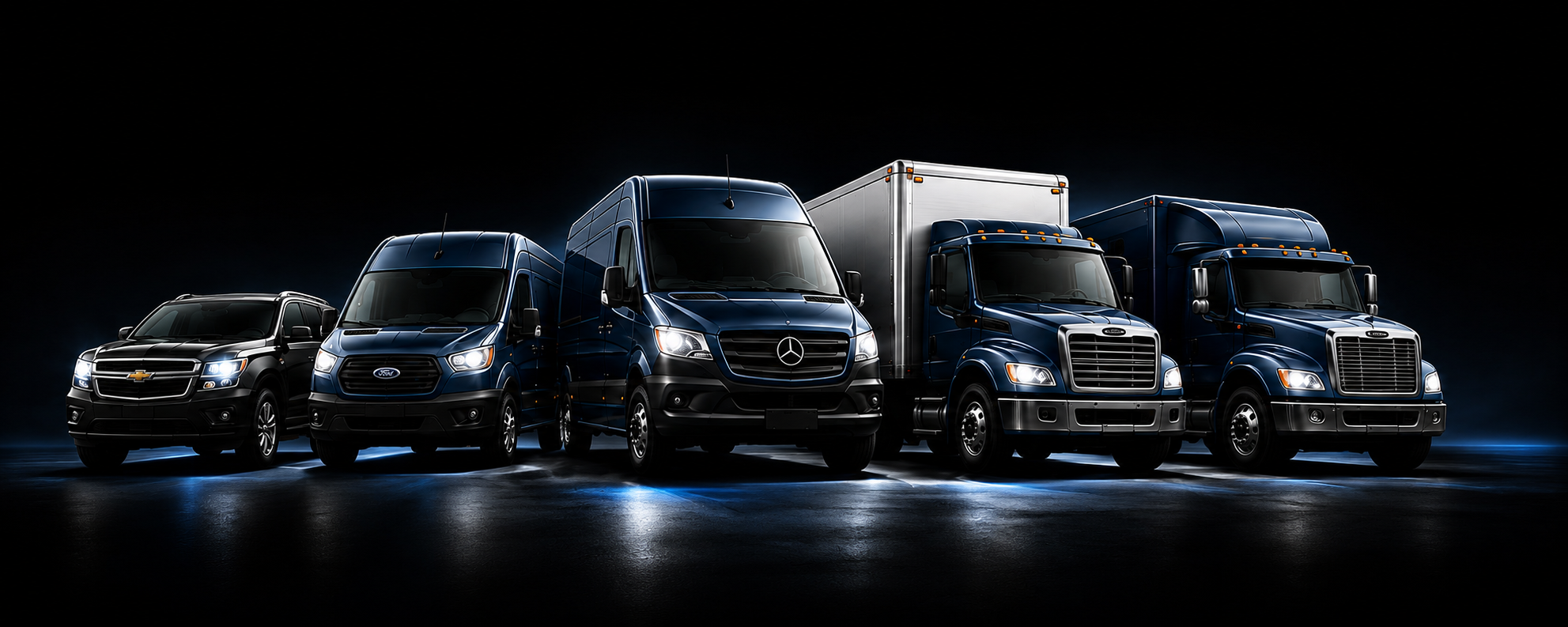 A&L Pro Transport fleet lineup of commercial and healthcare delivery vehicles