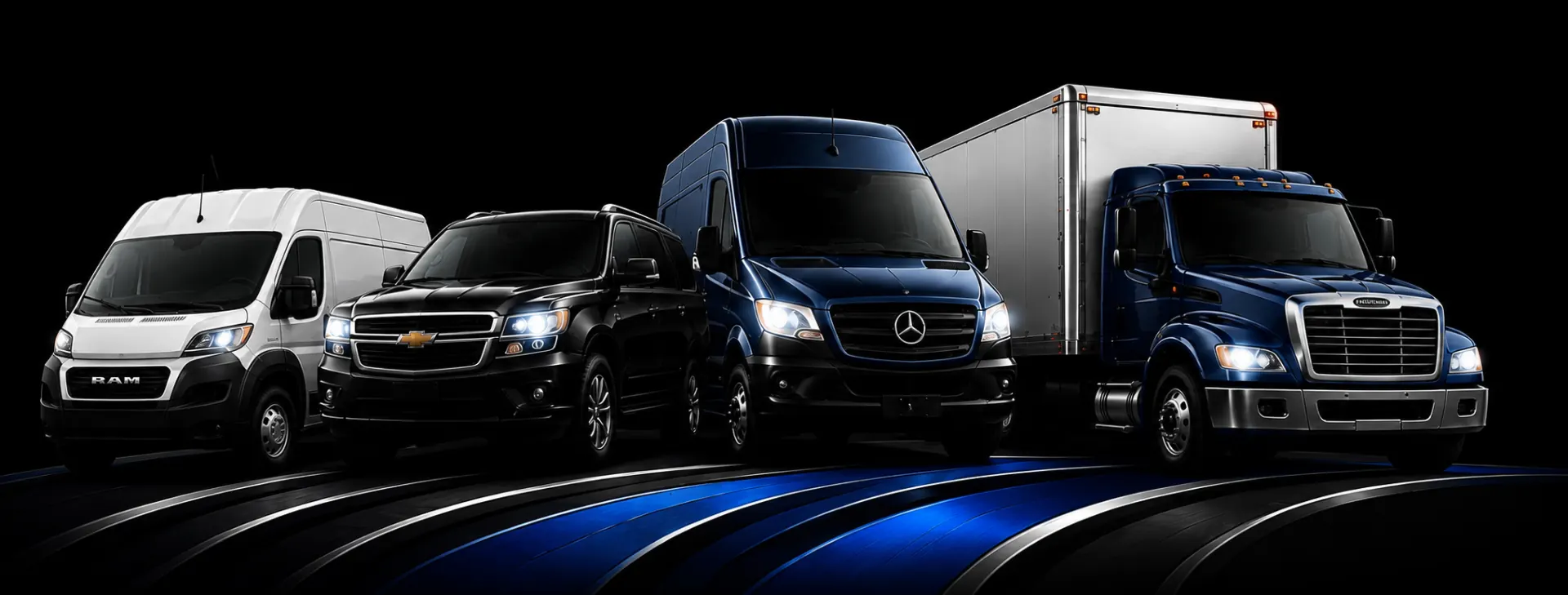 A&L Pro Transport fleet lineup of commercial and healthcare delivery vehicles